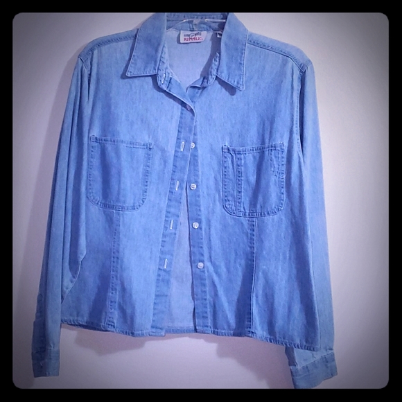 Denim Republic down shirt 100% cotton - Picture 1 of 9